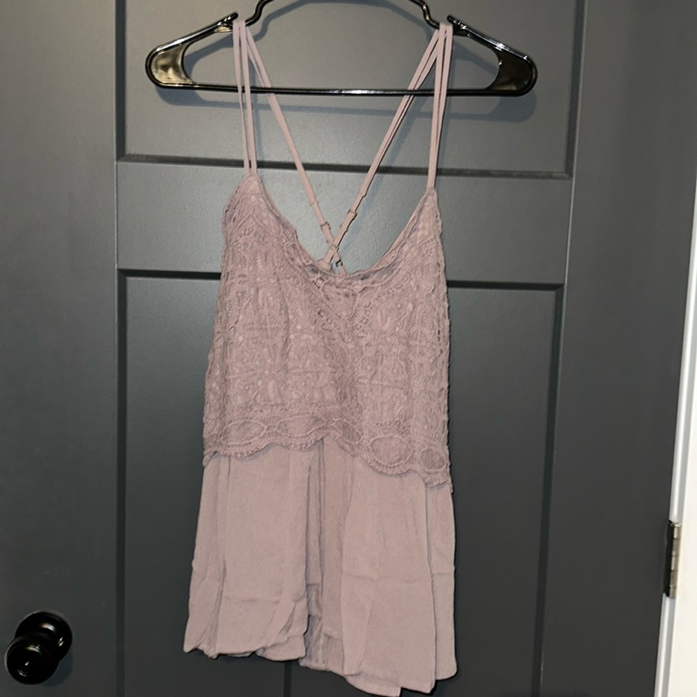 Maurices boho tank top mauve crisscross back